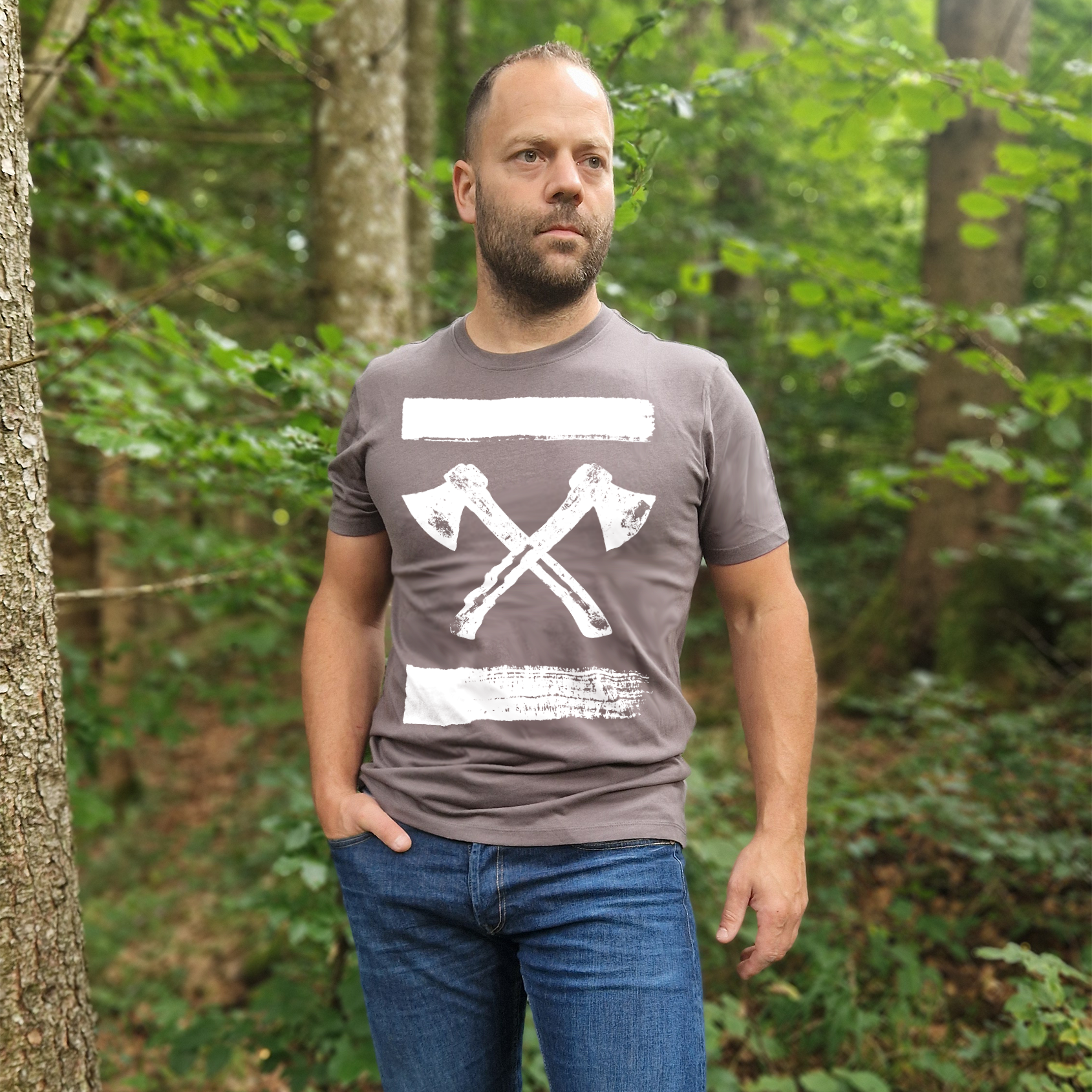axes brushed I Premium T-Shirt Baumwolle