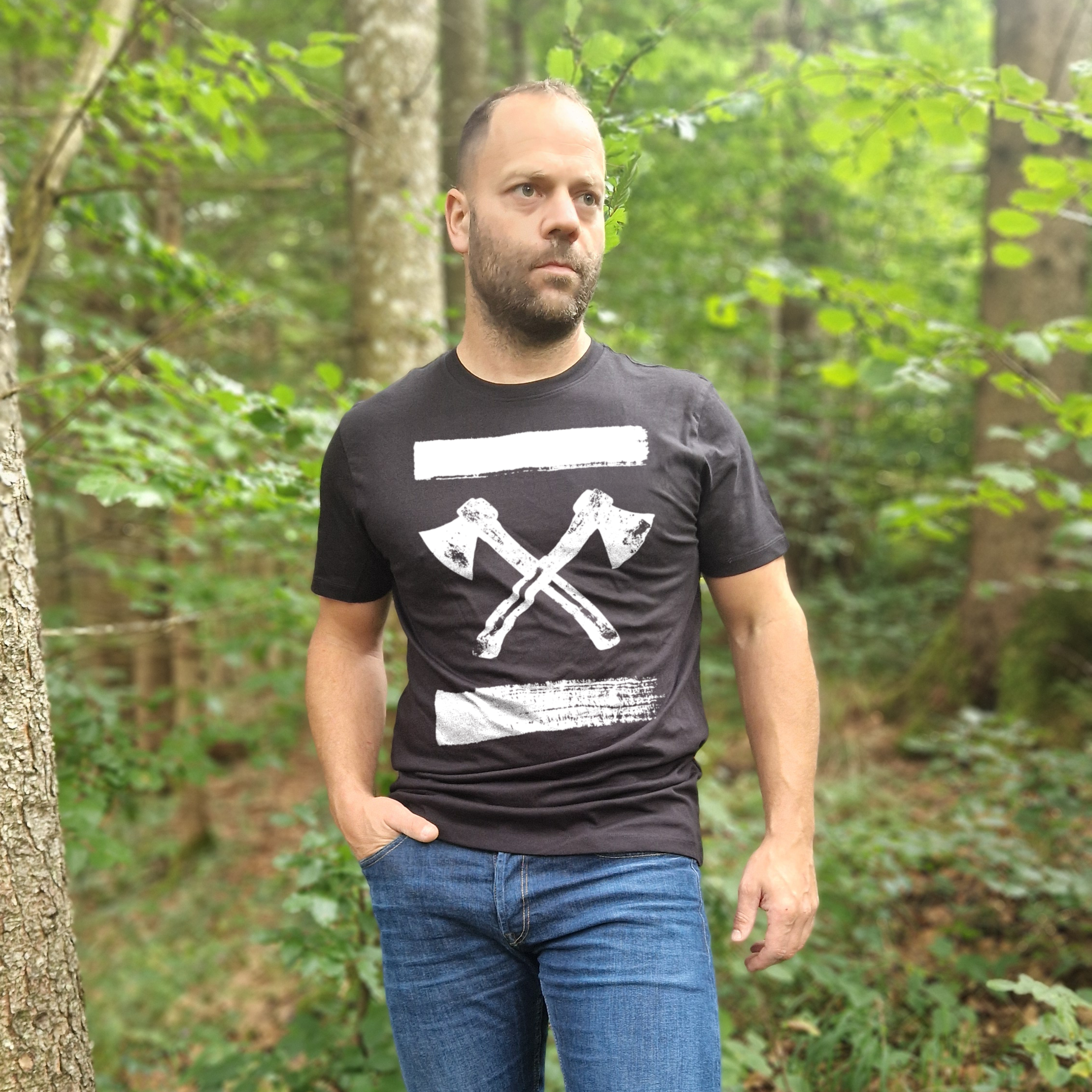 axes brushed I Premium T-Shirt Baumwolle