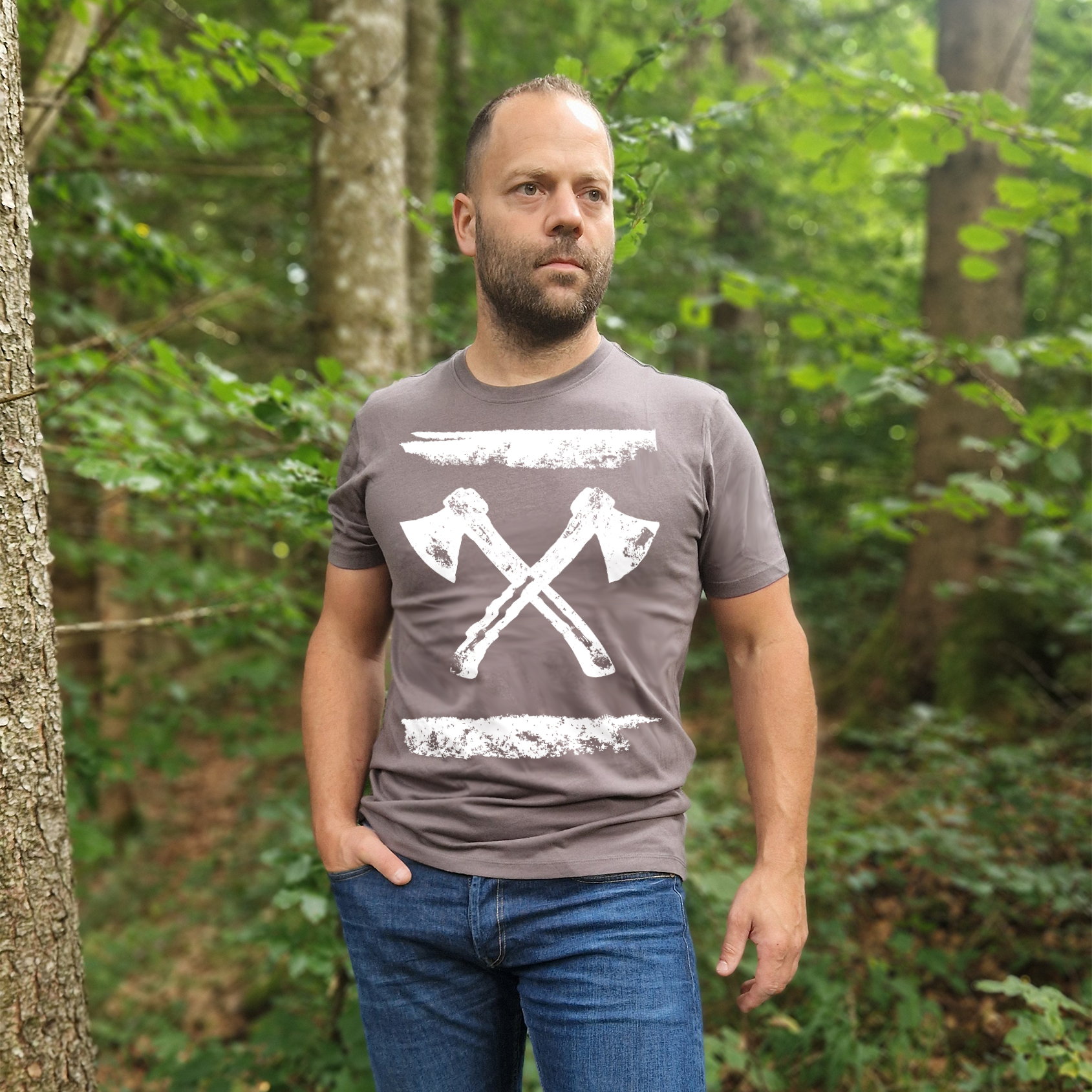 axes brushed II Premium T-Shirt Baumwolle