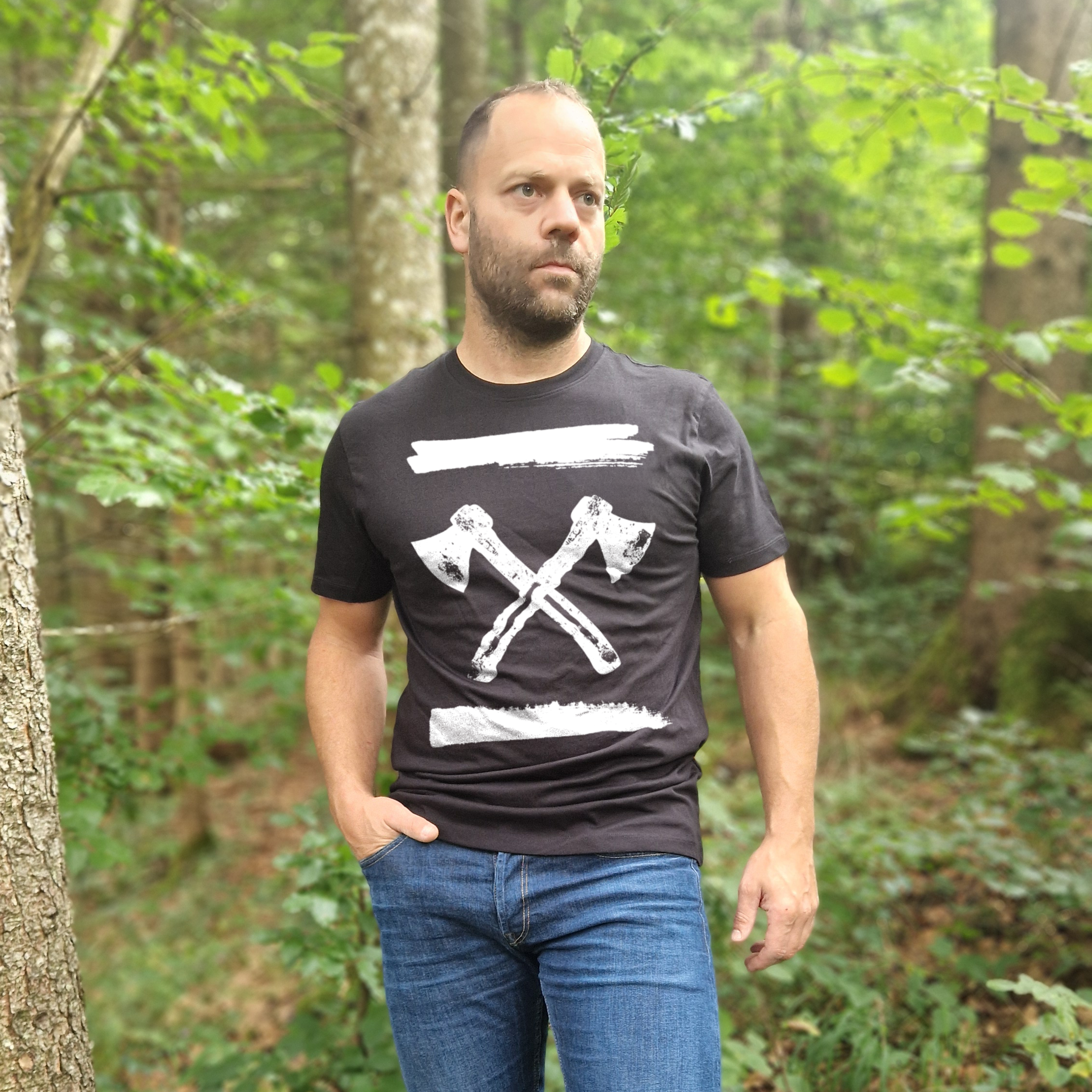 axes brushed III Premium T-Shirt Baumwolle