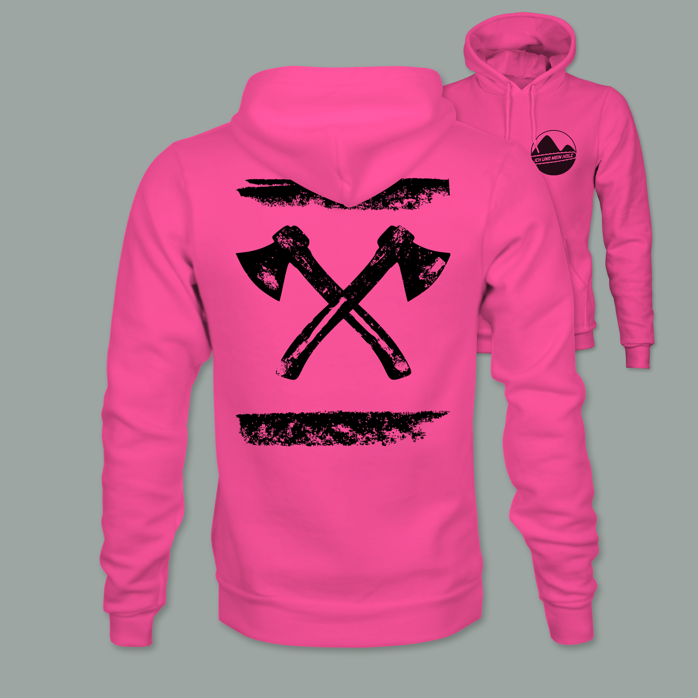 Axes brushed Hoodie Baumwolle