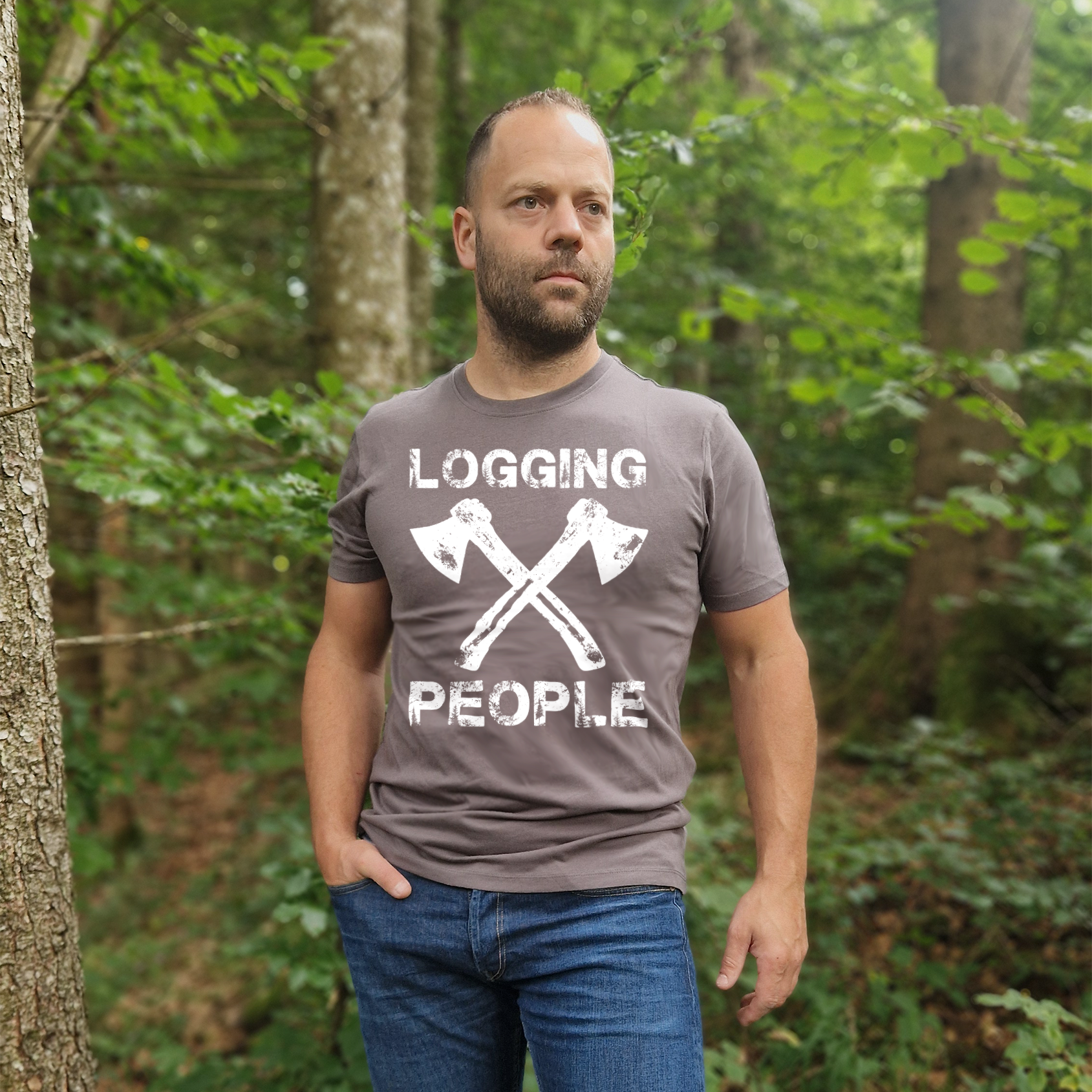 Logging People II Premium T-Shirt Baumwolle